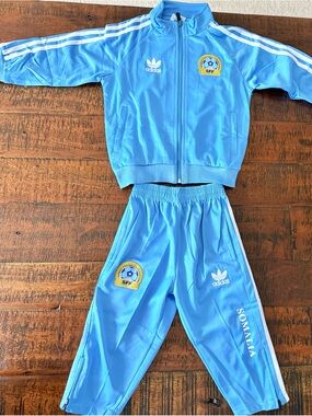 Adidas Unisex Blue Track Jacket and Pants Set SZ.6